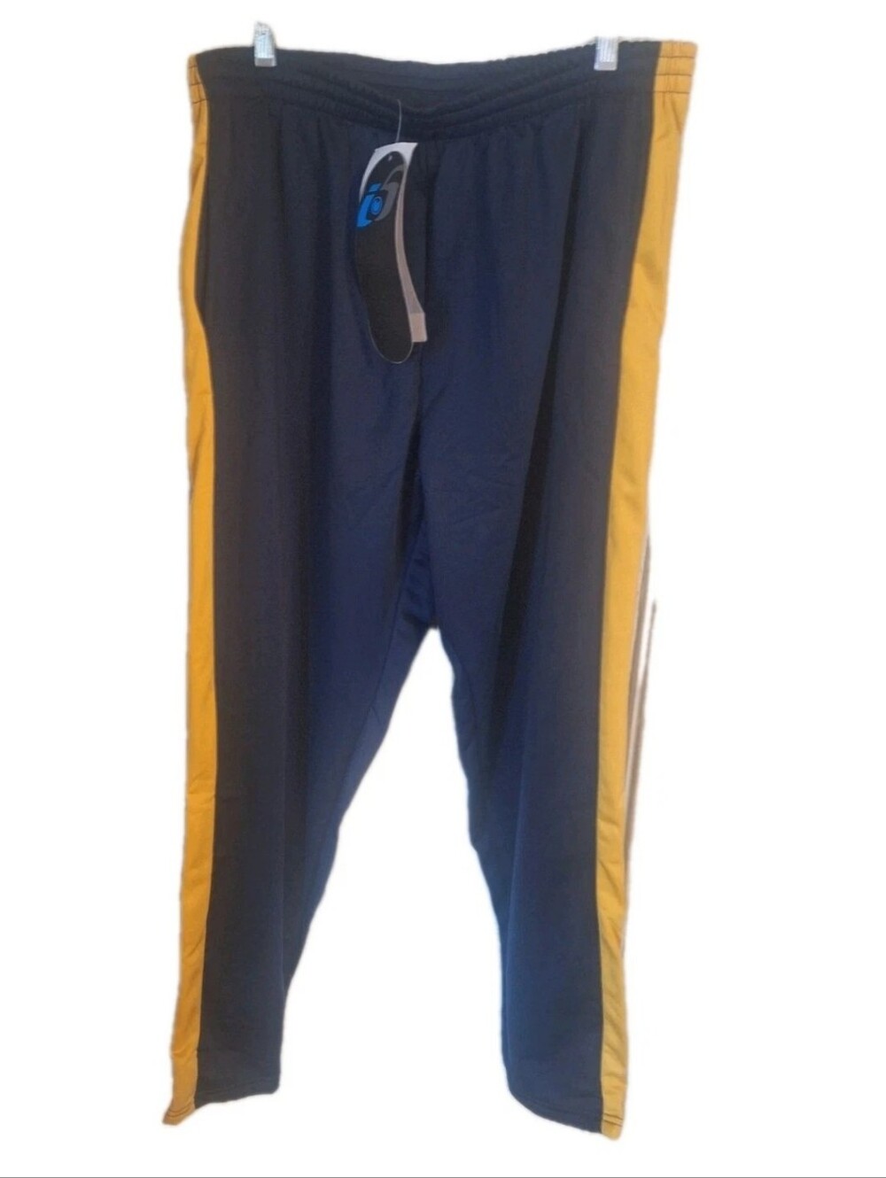 I5 Apparel Navy Blue And Yellow Stripe Track Sweatpants Mens Size XL NWT